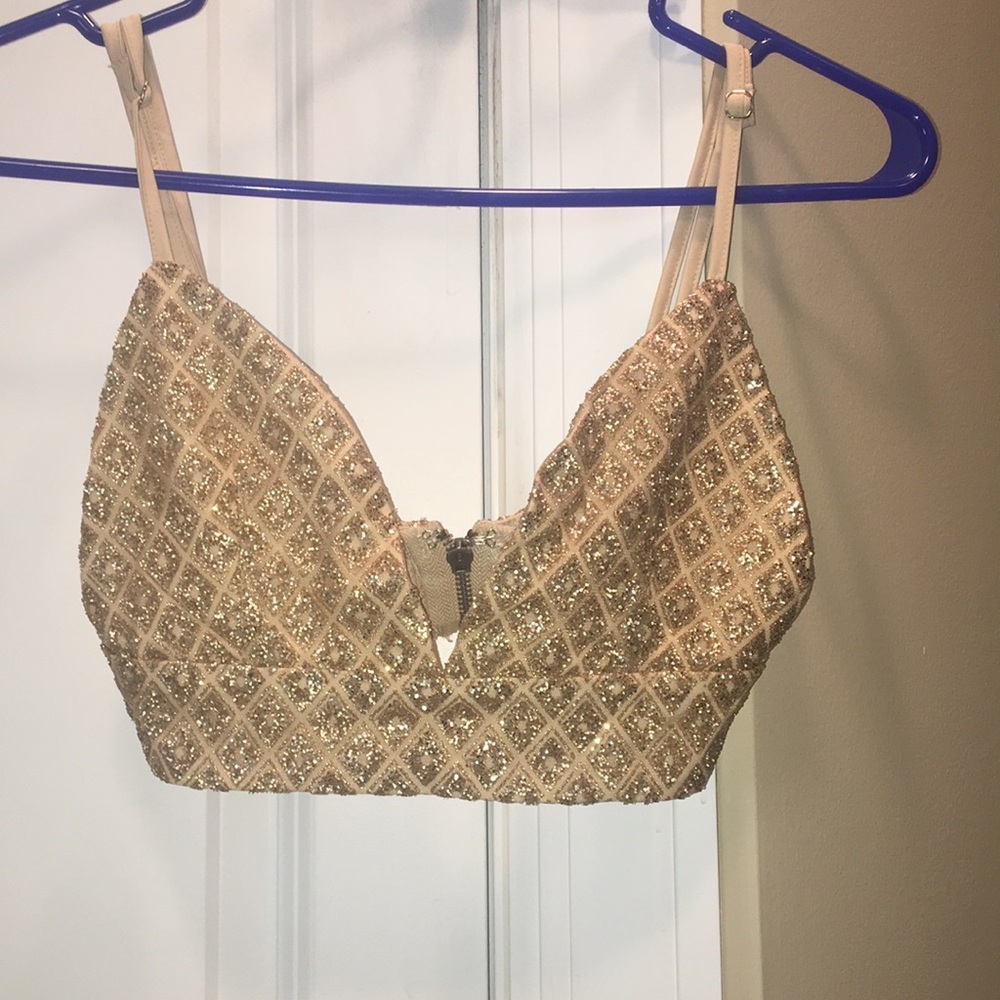 Akira gold bralette top